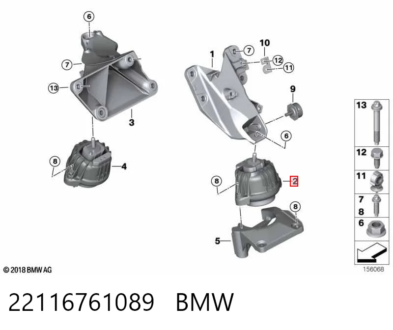 22116761089 BMW Ліва опора двигуна