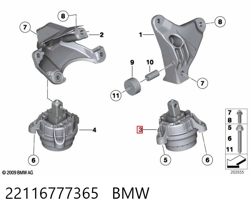 22116777365 BMW Ліва опора двигуна