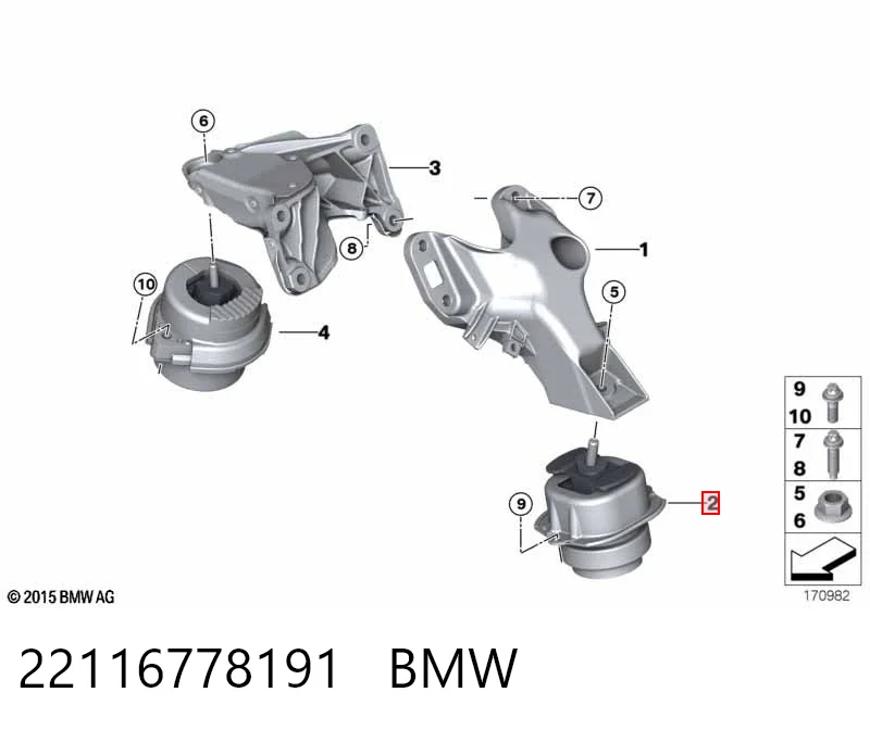 22116778191 BMW Ліва опора двигуна