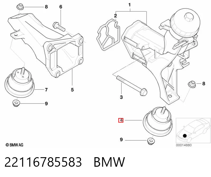 22116785583 BMW Ліва опора двигуна