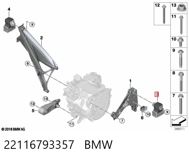 Ліва подушка двигуна Chrysler 22116887267 ціна, від 173.85 USD