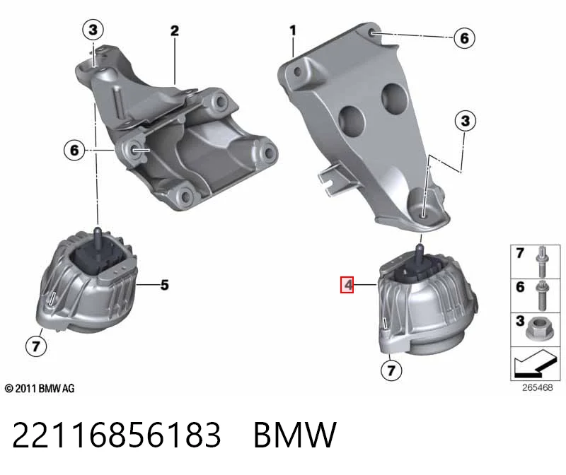 22116856183 BMW Ліва опора двигуна
