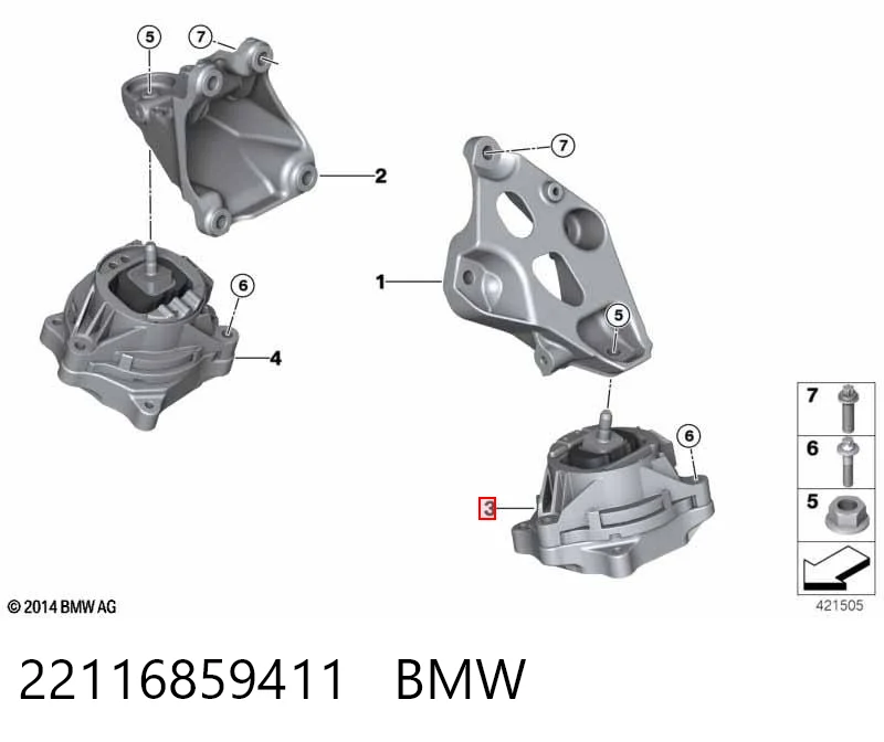 22116859411 BMW Ліва опора двигуна