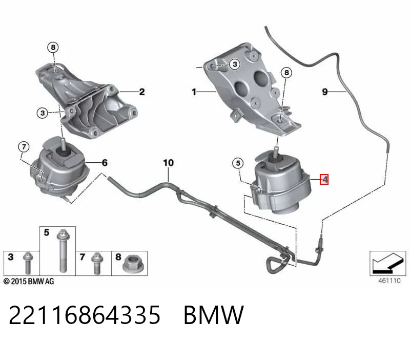 22116864335 BMW Ліва опора двигуна