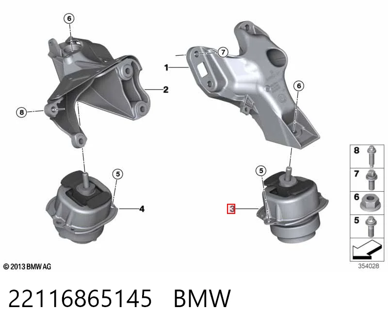 22116865145 BMW Ліва опора двигуна