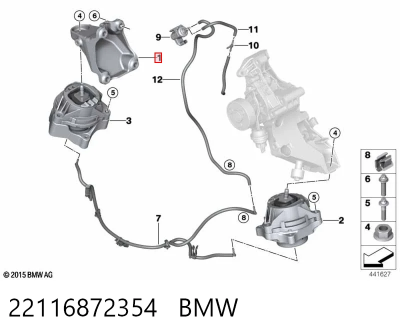 Кронштейн подушки (опори) двигуна, правої BMW 6869618 ціна, від 4.50 USD