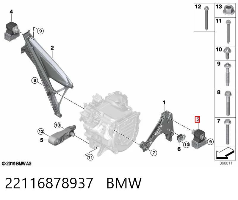 Купити 22116887267 Chrysler Подушка (опора) двигуна, ліва