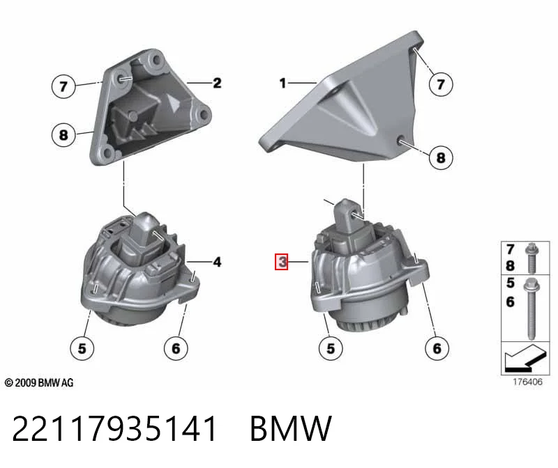 22117935141 BMW Ліва опора двигуна