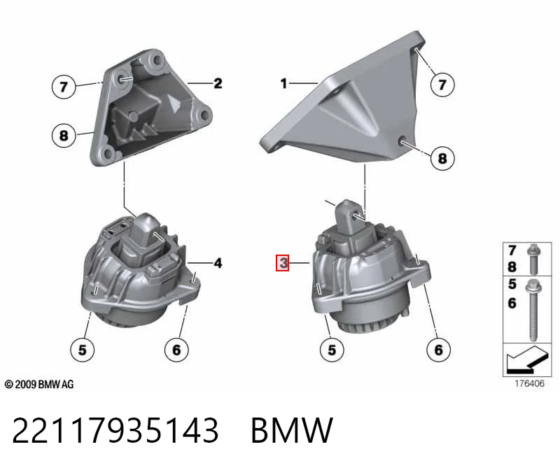 22117935143 BMW Ліва опора двигуна
