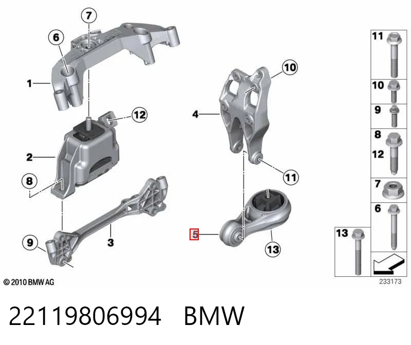 22119806994 BMW Ліва опора двигуна