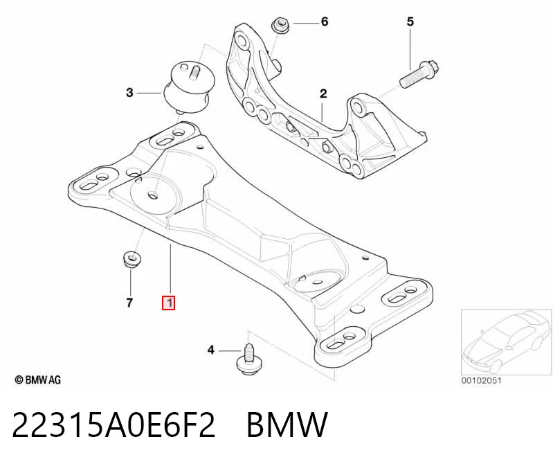 Купити 22316769911 BMW Кріплення кпп