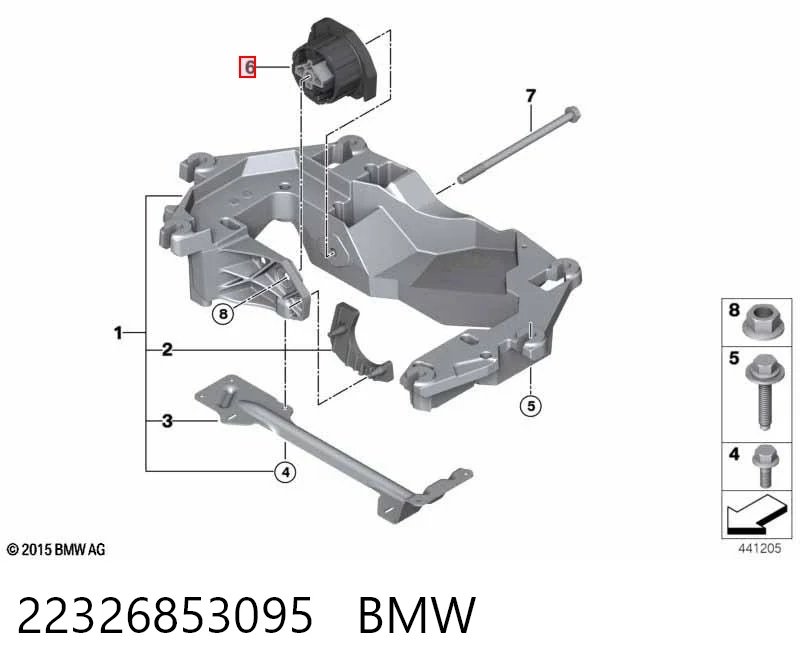 22326853095 BMW Задня подушка двигуна