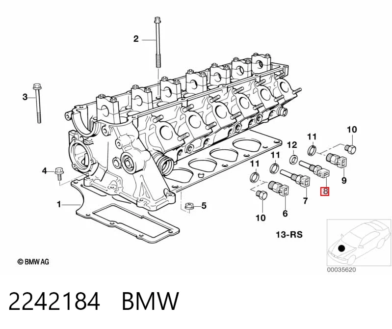 2242184 BMW Покажчик температури охолоджуючої рідини