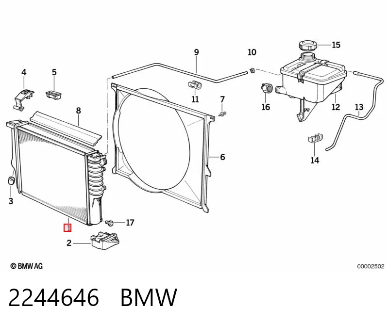2244646 BMW Радіатор охолодження двигуна