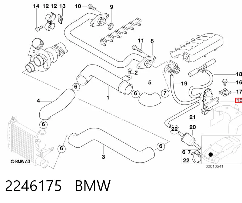 2246175 BMW Клапан перетворювач тиску наддуву (соленоїд)