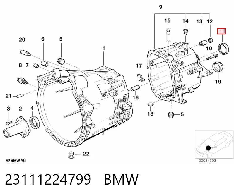 23111224799 BMW Сальник АКПП/КПП, вихідного/вторинного валу