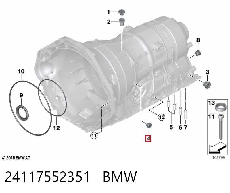 Пробка піддона АКПП 018321377B Bentley