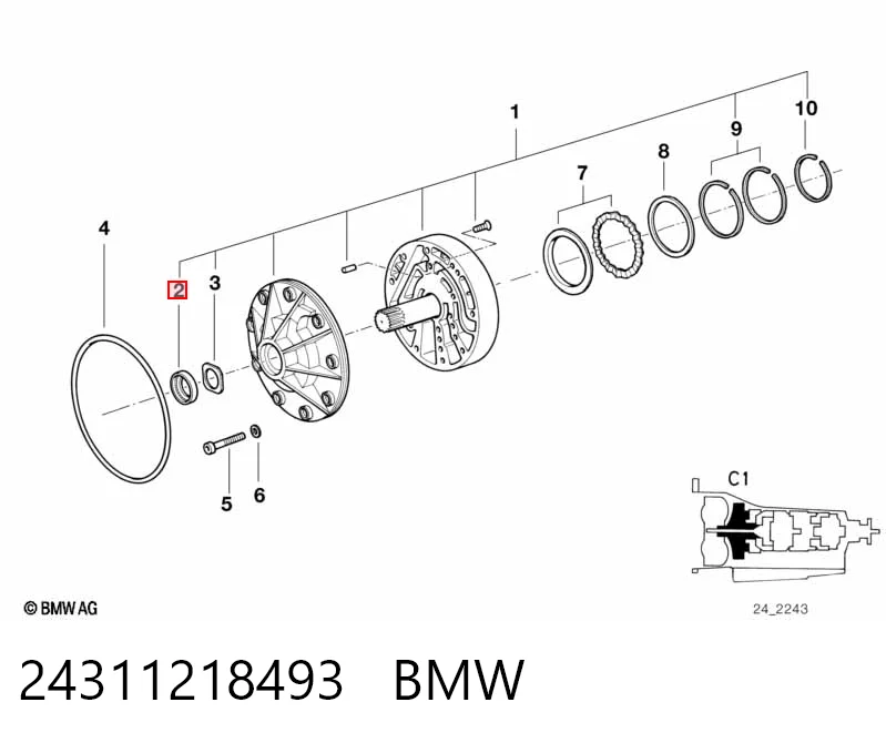 24311207621 BMW Сальник АКПП/КПП, вхідного/первинного вала