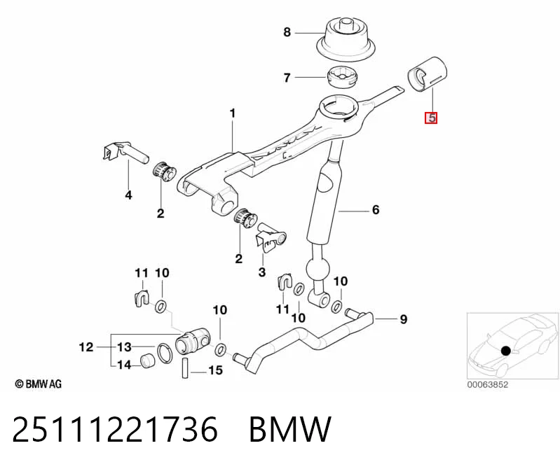 Втулка механізму перемикання передач BMW 3 седан (F30, F80) (2011 - 2018) ціна, від 22.46 USD