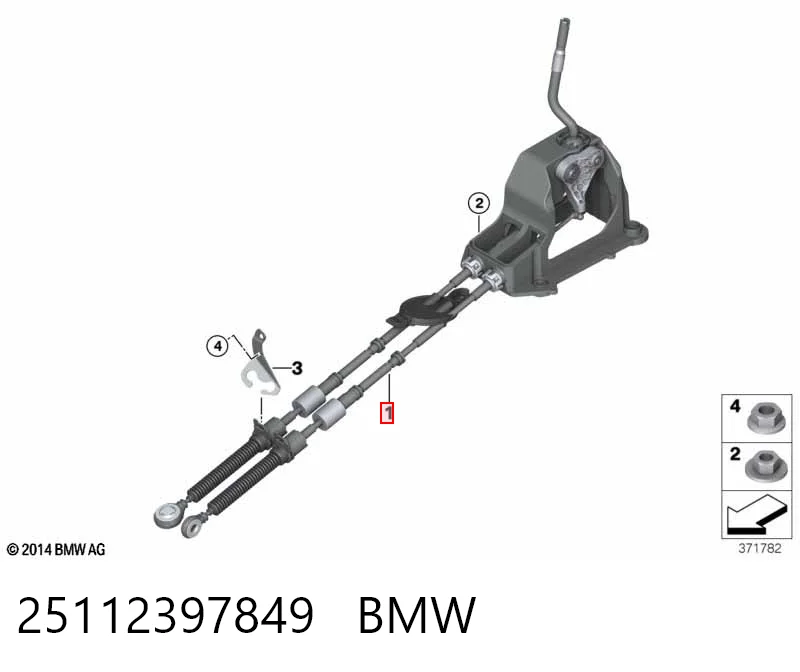 Трос перемикання передач, здвоєний BMW X1 позашляховик (F48) (2015 - 2022) ціна, від 547.87 USD