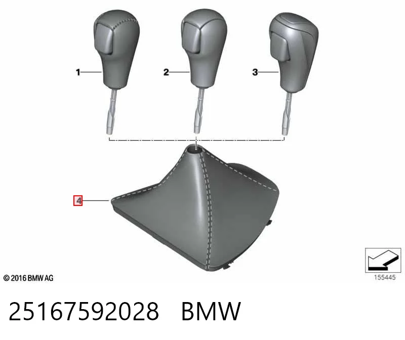 25167592028 BMW Чохол на важіль коробки передач