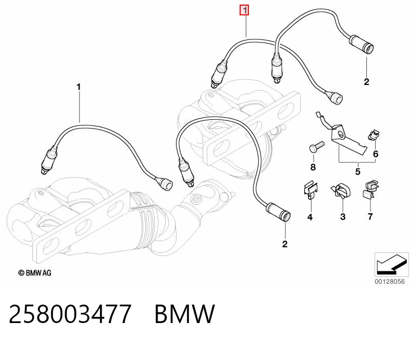 258003477 BMW Лямбдазонд, датчик кисню до каталізатора, лівий