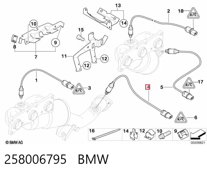 Лямбда-зонд, датчик кисню після каталізатора 258006795 Bosch