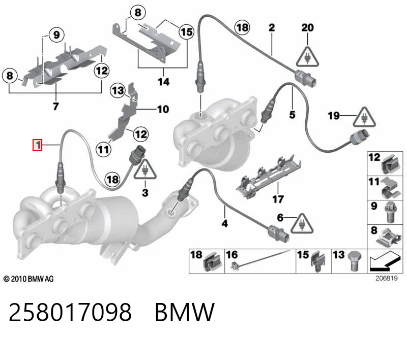 258017098 BMW Лямбдазонд, датчик кисню до каталізатора