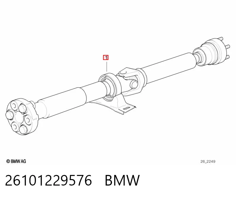 26101229576 BMW Вал карданний основний заднього моста