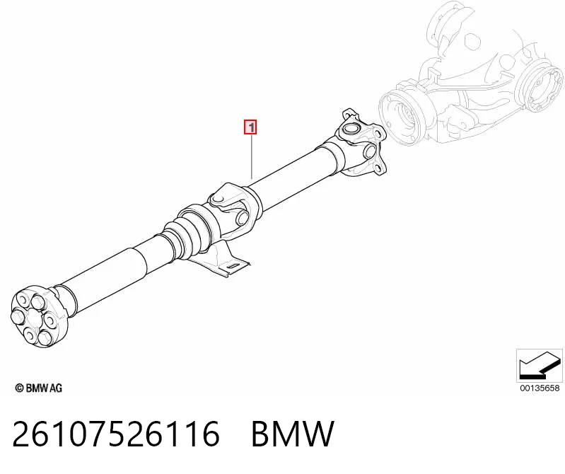 26107526116 BMW Вал карданний основний заднього моста