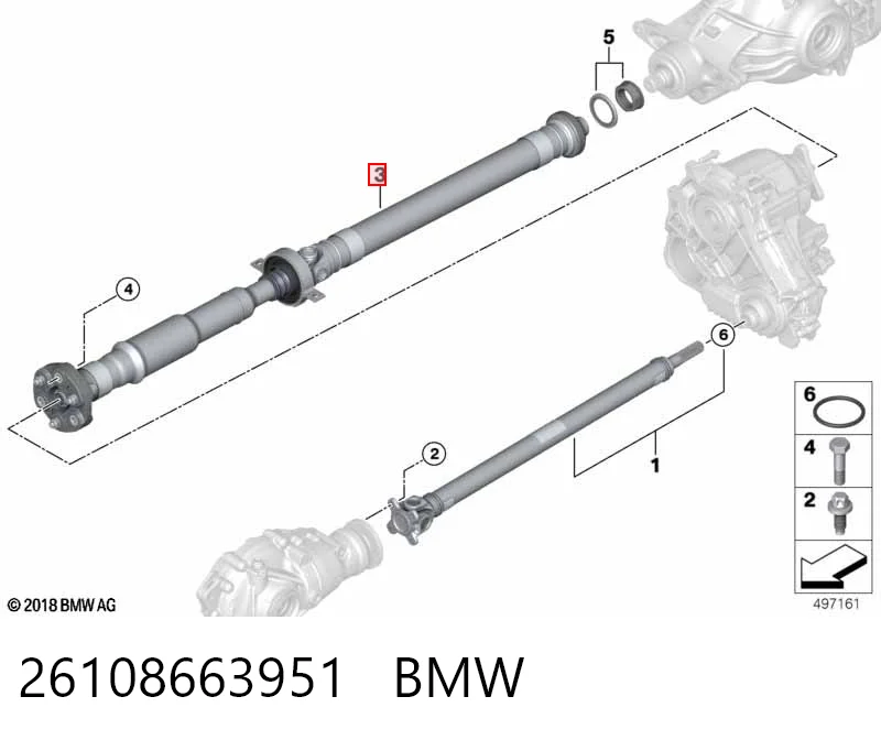 26108663951 BMW Вал карданний основний заднього моста