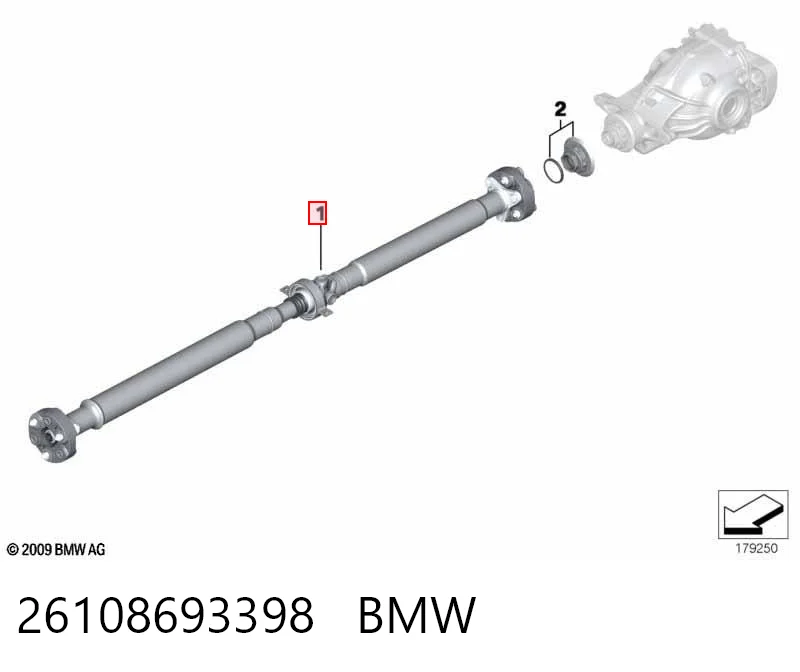 26108693398 BMW Вал карданний основний заднього моста