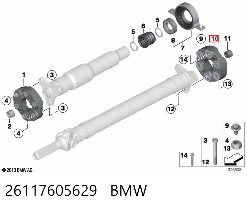 26117605629 BMW Муфта кардана еластична, перед./зад.