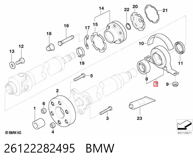 26122282495 BMW Підвісний підшипник карданного валу