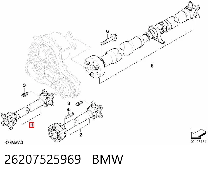 Вал карданний переднього моста BMW 3 седан (E46) (1998 - 2005) ціна, від 101.50 USD