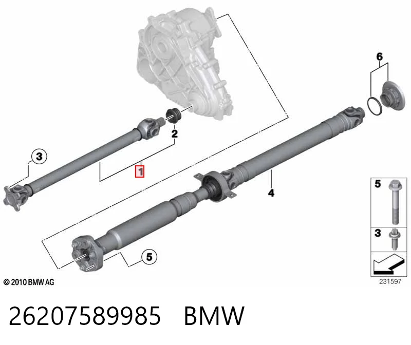 26207589985 BMW Кардан передній