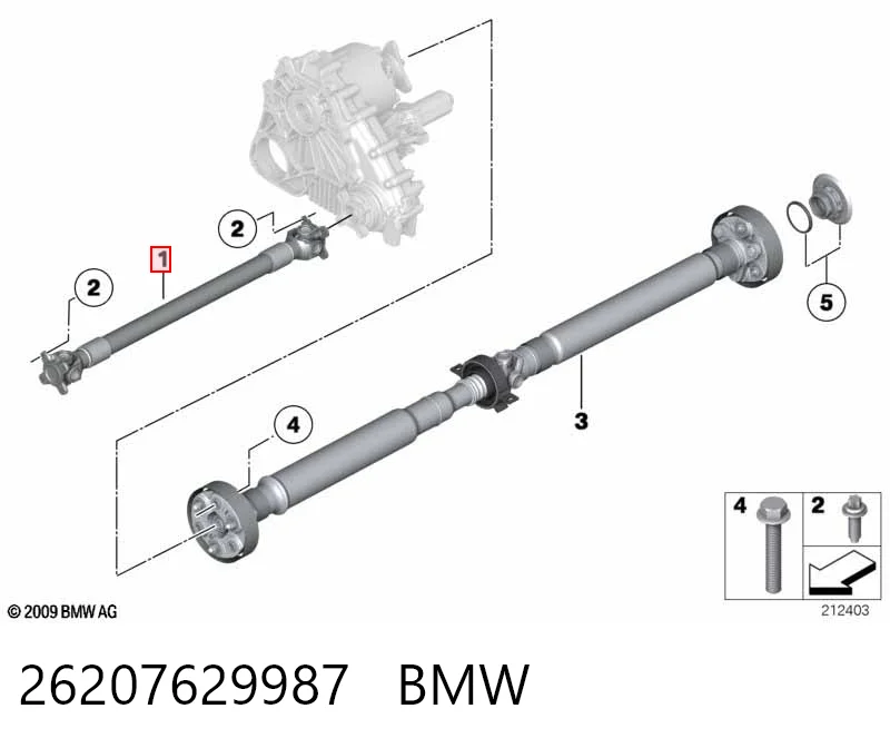 26207629987 BMW Кардан передній