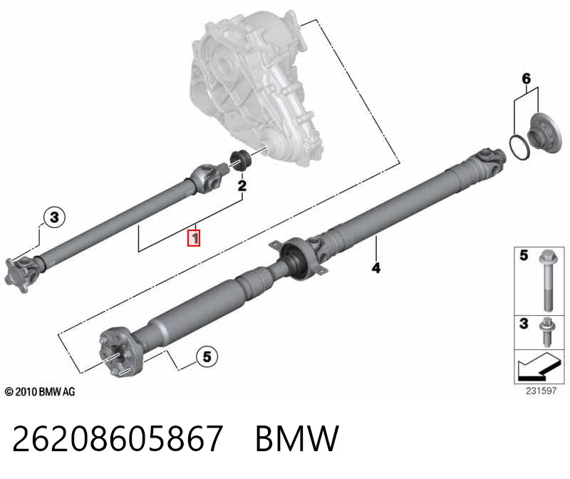 26208605867 BMW Кардан передній