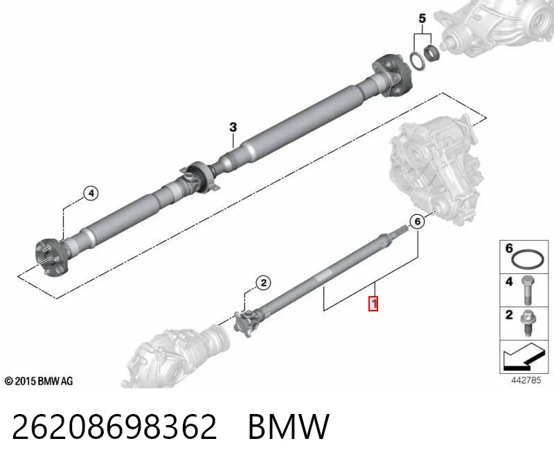 26208698362 BMW Кардан передній