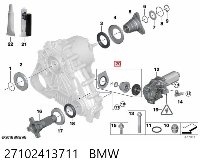 27102413711 BMW Двигун управління роздавальної коробкою