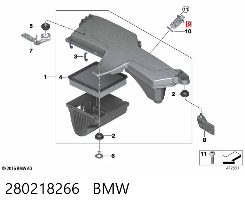 280218266 BMW Датчик витрати повітря