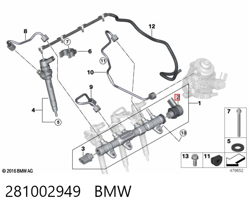 281002949 BMW Регулятор тиску палива