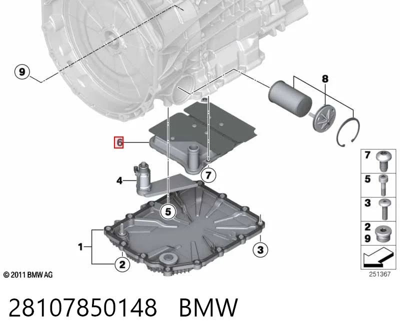 28107850148 BMW Сервісний комплект для заміни масла АКПП
