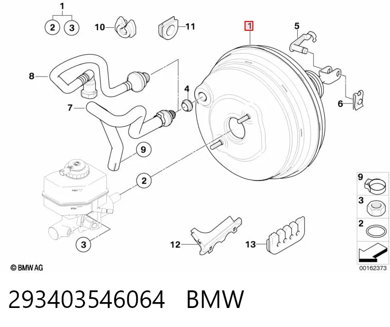 Підсилювач гальм вакуумний на BMW X3  E83