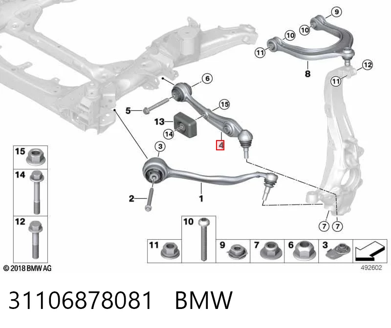 31106878081 BMW Поперечний важіль