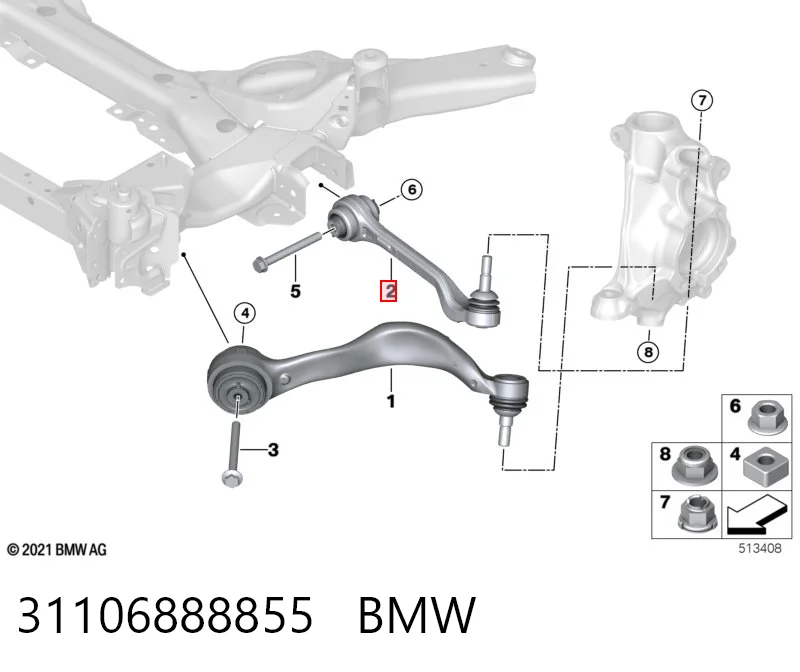 31106888855 BMW Поперечний важіль