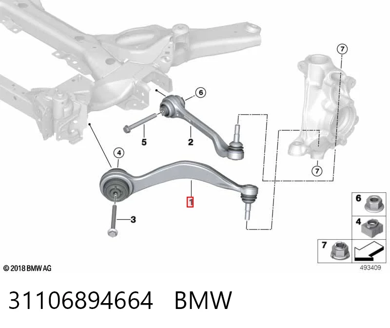 31106894664 BMW Важіль передньої підвіски нижній, правий