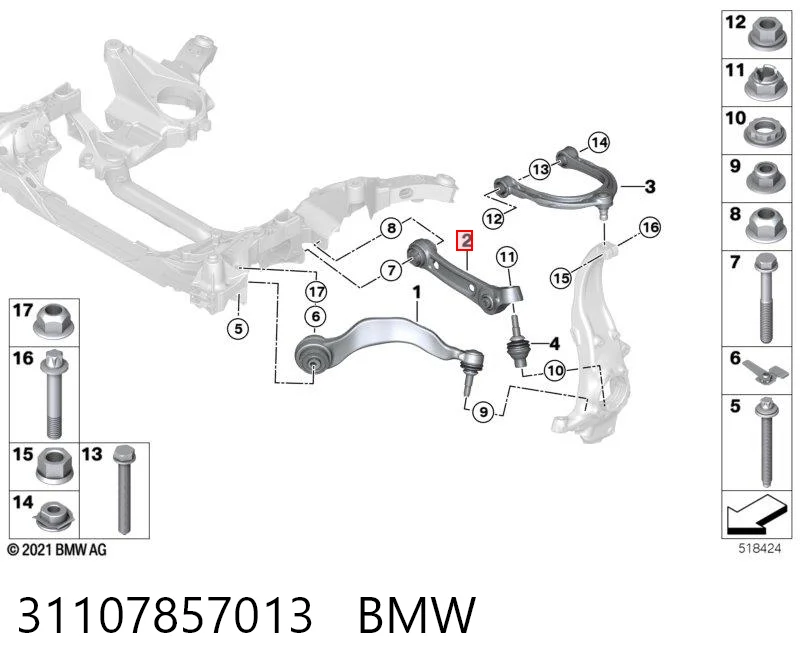 31107857013 BMW Поперечний важіль