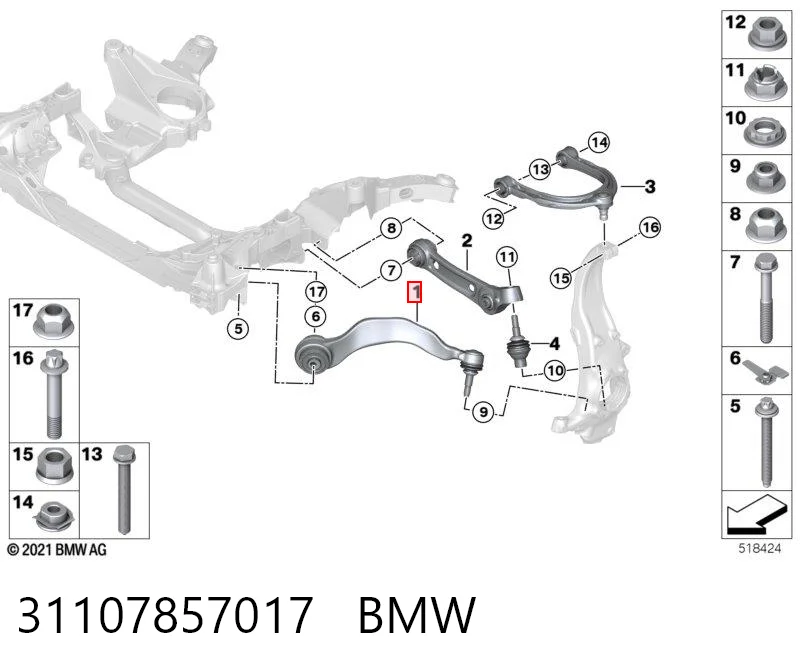 31107857017 BMW Поперечний важіль