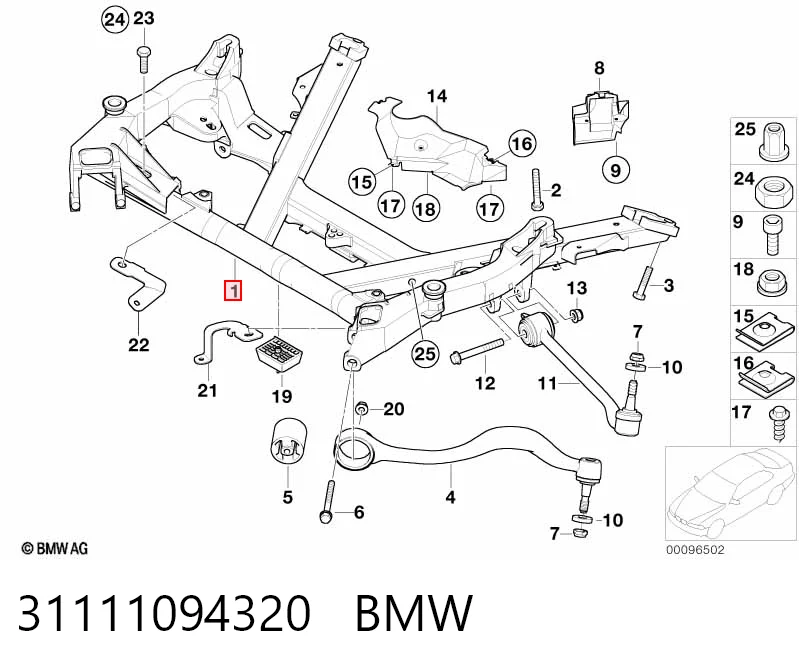 Передня балка на BMW 5  E39